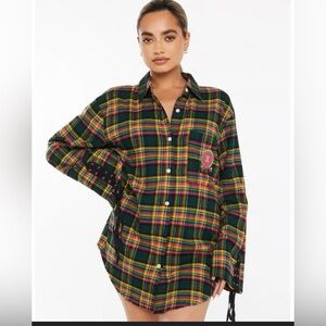 Savage X Fenty “Tied Up Tartan PJ Raw Hem Sleep Shirt” - SOLD OUT